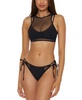 Women's Muse Mesh-Overlay Multi-Way Bralette Bikini Top & Mesh-Inset Side-Tie Bottoms