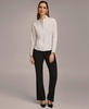 Donna Karan Women's Stand Collar Button Front Cotton Shirt