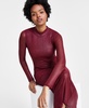 Women's Foil Mesh Mock Neck Bodycon Midi Dress, Created for Macy's