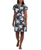 Women's Short-Sleeve Floral Snap Robe