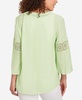 Petite Bali Split Neck Lace Bell Sleeve Top