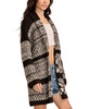 Women's Fairisle Shawl Collar Open-Front Coatigan