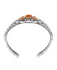 Southwestern Orange Spiny Oyster Wildflower Sterling Silver Rope Cuff Bracelet, Size Small - Large