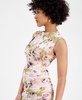 Women's Floral Mesh Ruched Sleeveless Dress, Exclusively at Macy's