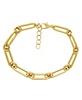 Gold or Silver Plated Circle Oblong Link Bracelet