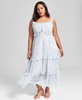 Plus Size Printed Tiered Ruffle Dress, Created for Macy's