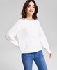 Women's Pearl-Embellished Cable-Knit Sweater, Exclusively at Macy's