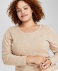 Trendy Plus Size Scoop-Neck Rib-Knit Top, Created for Macy's