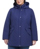 Plus Size Hooded Stand-Collar Quilted Coat