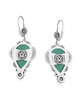 Sterling Silver Green Turquoise Pear-Cut Concha Earrings