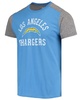 Men's Powder Blue, Gray Los Angeles Chargers Field Goal Slub T-shirt