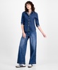 Women's Denim Pleat FrontLong-Sleeve Shirt