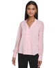 Women's Pleated-Cuff V-Neck Blouse