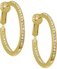 Cubic Zirconia Medium In & Out Clip-On Hoop Earrings in Gold-Plate, 1.18"