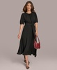 Donna Karan Women's Puff-Sleeve Belted A-Line Dress