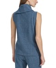 Women's Ribbed Funnel-Neck Sleeveless Top