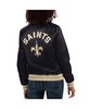 Women's Black New Orleans Saints Full Count Satin Full-Snap Varsity Jacket