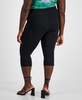 Trendy Plus Size High-Rise Ponte Side-Zip Capri Pants, Exclusively at Macy's 