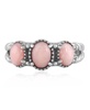 Sterling Silver Pink Opal Gemstone 3-Stone Ring, Size 10