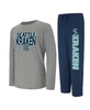 Men's Navy, Gray Seattle Kraken Meter Long Sleeve T-shirt and Pants Sleep Set