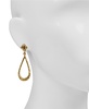 Gold-Tone Floret & Tear-Shape Drop Earrings