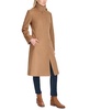 Womens Stand-Collar Single-Breasted Wool Blend Coat