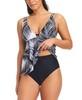 Women's Giving Attitude Tropical-Print Tankini Top & High Waist Bottoms