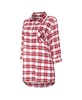 Women's Red Tampa Bay Buccaneers Sienna Plaid Full-Button Long Sleeve Nightshirt