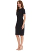 Petite Solid Bow-Neck Short-Sleeve Sheath Dress