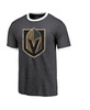 Men's Threads Heathered Black Vegas Golden Knights Ringer Contrast Tri-Blend T-shirt