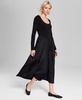 Women’s Mixed Media A-Line Long-Sleeve Dress, Created for Macy’s 