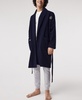 Men's Sport-Inspired Textured Badges Cotton Pique Bathrobe