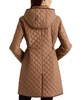 Petite Hooded Quilted Faux-Suede-Trim Coat