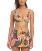 Women's Printed Underwired Bikini Top & Draped Skirted Hipster Bottoms