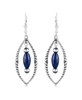 Sterling Silver Marquise Lapis Dangle Earrings