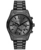 Men's Lexington Chronograph Black Ion Plated Stainless Steel Watch 44mm