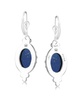 Sterling Silver Lapis Gemstone Crown Detail Lever Back Earrings