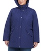 Plus Size Hooded Stand-Collar Quilted Coat