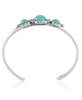 Sterling Silver Women's Cuff Bracelet Blue Turquoise Gemstone Size Small - Large