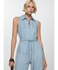 Women's Belted Denim Jumpsuit