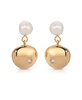 Small Pebble and Freshwater Pearl Dangle Earrings