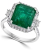 EFFY® Emerald (5-1/2 ct. t.w.) & Diamond (1/2 ct. t.w.) Statement Ring in 14k Gold or 14k White Gold