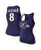 Women's Lamar Jackson Purple Baltimore Ravens Name Number Tri-Blend Tank Top