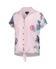 Women's Pink Pittsburgh Steelers Stadium Tie-Front Button-Up Shirt