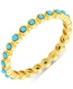 Gold-Tone Bezeled Beaded Eternity Band Ring