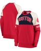 Women's Navy-Red Boston Red Sox Baseline Raglan Historic Logo Pullover Sweatshirt