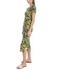 Women's Leaf-Print Midi T-Shirt Dress