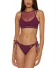 Women's Muse Mesh-Overlay Multi-Way Bralette Bikini Top & Mesh-Inset Side-Tie Bottoms