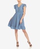 Women's Ruffle Sleeve Knee-Length Dress