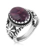 Sterling Silver Purple Spiny Oyster Concha Flower Ring, Size 7